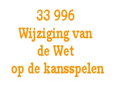 wijziging wet op de kansspelen